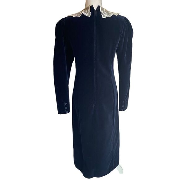 Laura Ashley Velvet Midi Dress Size 10 Vintage - Picture 4 of 7